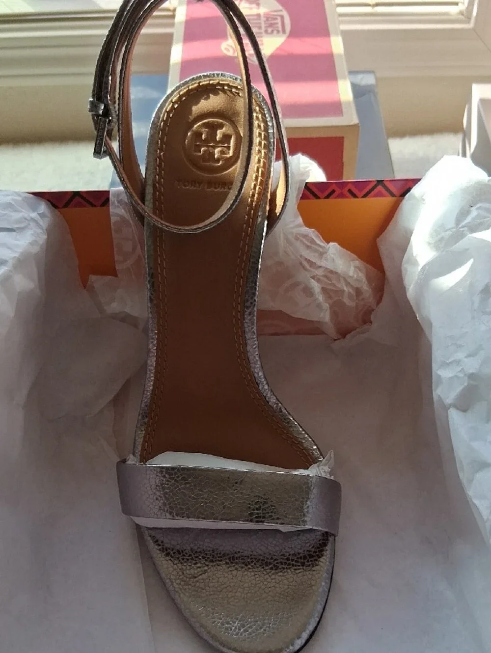 Tory Burch Pewter 85MM Ankle-Strap Sandal